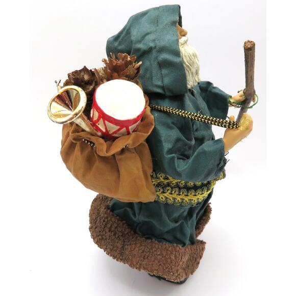 Old World Santa Figurine Stiffened Cloth Fabric Mache Style 7” Father Christmas - Picture 4 of 12